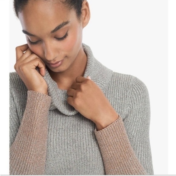 WHBM Cowl Neck Ombre Sweater in Silver - Picture 2 of 9